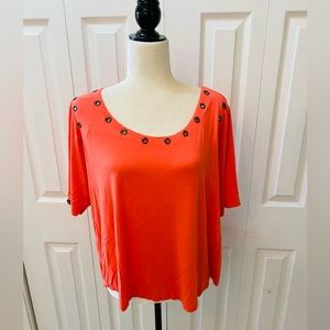Cyrus bright orange top with grommets
